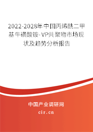 2022-2028年中國丙烯酰二甲基牛磺酸銨-VP共聚物市場現(xiàn)狀及趨勢分析報告