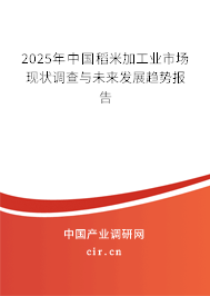 2025年中國稻米加工業(yè)市場現(xiàn)狀調(diào)查與未來發(fā)展趨勢報告