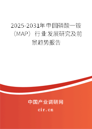 2025-2031年中國磷酸一銨（MAP）行業(yè)發(fā)展研究及前景趨勢報告