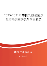 2025-2031年中國乳酸諾氟沙星市場(chǎng)調(diào)查研究與前景趨勢(shì)