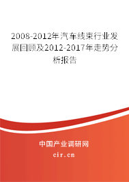 2008-2012年汽車線束行業(yè)發(fā)展回顧及2012-2017年走勢分析報告