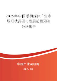 2025年中國手機媒體廣告市場現(xiàn)狀調研與發(fā)展前景預測分析報告
