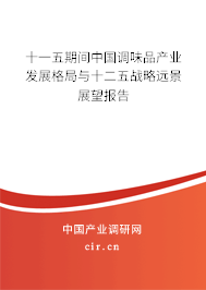 十一五期間中國調(diào)味品產(chǎn)業(yè)發(fā)展格局與十二五戰(zhàn)略遠景展望報告
