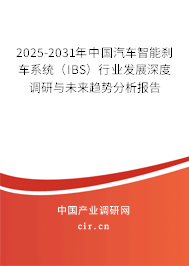 2025-2031年中國汽車智能剎車系統(tǒng)（IBS）行業(yè)發(fā)展深度調(diào)研與未來趨勢(shì)分析報(bào)告
