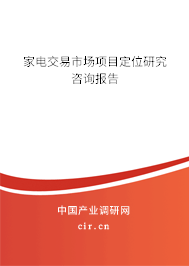 家電交易市場項(xiàng)目定位研究咨詢報(bào)告