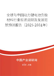 全球與中國動力鋰電池負極材料行業(yè)現(xiàn)狀調(diào)研及發(fā)展前景預(yù)測報告（2025-2031年）