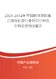 2025-2031年中國膨體聚四氟乙烯微孔膜行業(yè)研究分析及市場前景預(yù)測報告