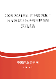 2025-2031年山西報(bào)廢汽車回收發(fā)展現(xiàn)狀分析與市場(chǎng)前景預(yù)測(cè)報(bào)告