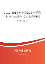 2012-2016年中國B2B電子商務(wù)行業(yè)前景與投資盈利預(yù)測分析報告