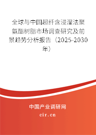 全球與中國超纖含浸濕法聚氨酯樹脂市場(chǎng)調(diào)查研究及前景趨勢(shì)分析報(bào)告（2025-2030年）