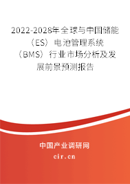 2022-2028年全球與中國儲能（ES）電池管理系統(tǒng)（BMS）行業(yè)市場分析及發(fā)展前景預測報告