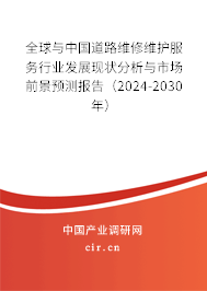 全球與中國道路維修維護服務行業(yè)發(fā)展現狀分析與市場前景預測報告（2024-2030年）