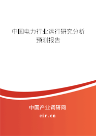 中國電力行業(yè)運行研究分析預測報告