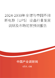 2024-2030年全球與中國不間斷電源（UPS）設備行業(yè)發(fā)展調(diào)研及市場前景預測報告
