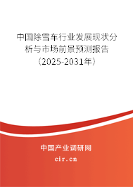 中國除雪車行業(yè)發(fā)展現(xiàn)狀分析與市場前景預(yù)測報告（2025-2031年）
