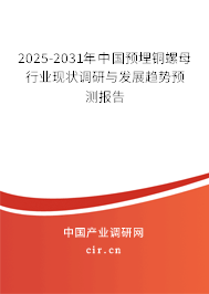 2025-2031年中國(guó)預(yù)埋銅螺母行業(yè)現(xiàn)狀調(diào)研與發(fā)展趨勢(shì)預(yù)測(cè)報(bào)告