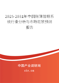 2025-2031年中國賬簿管理系統(tǒng)行業(yè)分析與市場前景預(yù)測報告