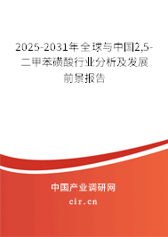 2025-2031年全球與中國2,5-二甲苯磺酸行業(yè)分析及發(fā)展前景報(bào)告