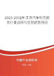 2025-2031年江西汽車租賃服務行業(yè)調研與前景趨勢預測
