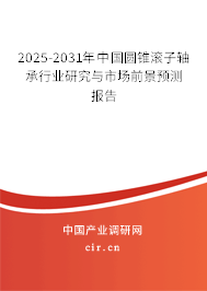 2025-2031年中國圓錐滾子軸承行業(yè)研究與市場前景預(yù)測報告