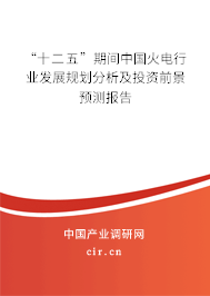 “十二五”期間中國(guó)火電行業(yè)發(fā)展規(guī)劃分析及投資前景預(yù)測(cè)報(bào)告