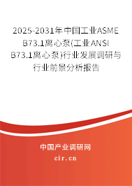 2025-2031年中國(guó)工業(yè)ASME B73.1離心泵(工業(yè)ANSI B73.1離心泵)行業(yè)發(fā)展調(diào)研與行業(yè)前景分析報(bào)告