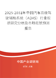 2025-2031年中國汽車高級駕駛輔助系統(tǒng)（ADAS）行業(yè)現(xiàn)狀研究分析及市場前景預(yù)測報告