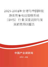2025-2031年全球與中國新能源乘用車電動管理系統(tǒng)（BMS）行業(yè)深度調(diào)研與發(fā)展趨勢預(yù)測報告