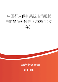 中國行人保護(hù)系統(tǒng)市場現(xiàn)狀與前景趨勢報告（2025-2031年）