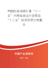 中國包裝機械行業(yè)“十一五”市場發(fā)展運行走勢及“十二五”投資前景分析報告