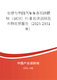 全球與中國汽車車身控制模塊（BCM）行業(yè)現(xiàn)狀調(diào)研及市場前景報告（2025-2031年）
