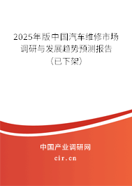 2025年版中國汽車維修市場調(diào)研與發(fā)展趨勢預(yù)測報(bào)告（已下架）