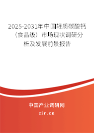 2025-2031年中國(guó)輕質(zhì)碳酸鈣（食品級(jí)）市場(chǎng)現(xiàn)狀調(diào)研分析及發(fā)展前景報(bào)告