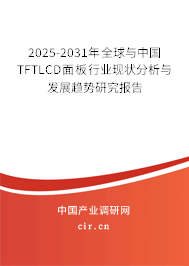 2025-2031年全球與中國TFTLCD面板行業(yè)現(xiàn)狀分析與發(fā)展趨勢研究報告