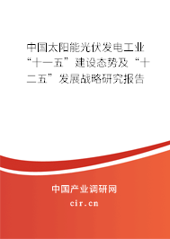 中國太陽能光伏發(fā)電工業(yè)“十一五”建設(shè)態(tài)勢及“十二五”發(fā)展戰(zhàn)略研究報告