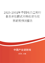 2025-2031年中國(guó)電力工程行業(yè)總承包模式市場(chǎng)現(xiàn)狀與前景趨勢(shì)預(yù)測(cè)報(bào)告