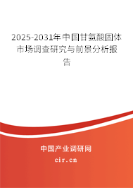 2025-2031年中國甘氨酸固體市場調(diào)查研究與前景分析報告