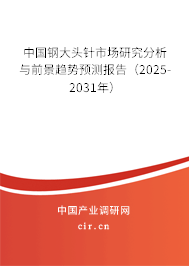 中國鋼大頭針市場研究分析與前景趨勢預測報告（2025-2031年）