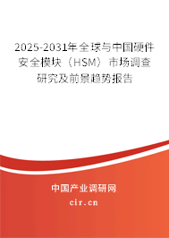 2025-2031年全球與中國硬件安全模塊（HSM）市場調(diào)查研究及前景趨勢報(bào)告