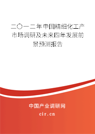 二〇一二年中國精細(xì)化工產(chǎn)市場調(diào)研及未來四年發(fā)展前景預(yù)測報告