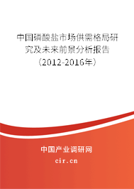 中國(guó)磷酸鹽市場(chǎng)供需格局研究及未來前景分析報(bào)告（2012-2016年）