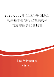 2025-2031年全球與中國3-乙氧羰基苯硼酸行業(yè)發(fā)展調(diào)研與發(fā)展趨勢(shì)預(yù)測(cè)報(bào)告