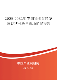2025-2031年中國插卡音箱發(fā)展現(xiàn)狀分析與市場前景報告