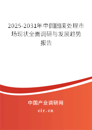 2025-2031年中國固廢處理市場現狀全面調研與發(fā)展趨勢報告