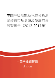 中國呼吸功能及氣體分析測定裝置市場調(diào)研及發(fā)展前景展望報告（2012-2017年）