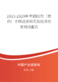 2023-2029年中國(guó)貼劑（膏藥）市場(chǎng)調(diào)查研究及投資前景預(yù)測(cè)報(bào)告