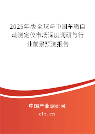 2025年版全球與中國車轍自動測定儀市場深度調研與行業(yè)前景預測報告