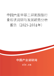 中國(guó)六亞甲基二異氰酸酯行業(yè)現(xiàn)狀調(diào)研與發(fā)展趨勢(shì)分析報(bào)告（2025-2031年）