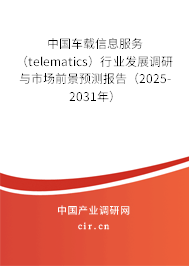 中國車載信息服務(wù)（telematics）行業(yè)發(fā)展調(diào)研與市場前景預(yù)測報告（2025-2031年）