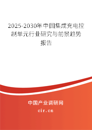 2025-2030年中國集成充電控制單元行業(yè)研究與前景趨勢報告